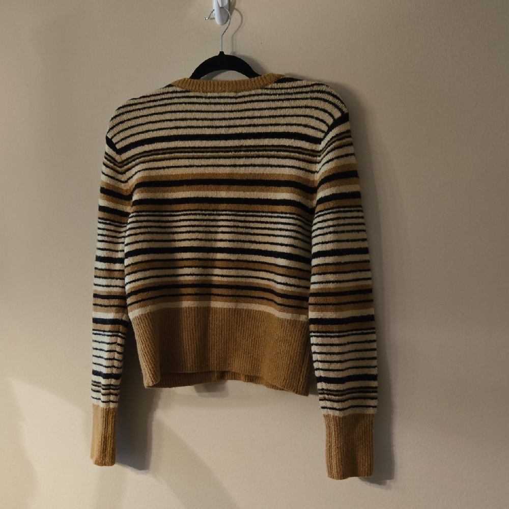 Forever 21 Tan and Brown Striped Crew Neck Sweater - Picture 3 of 5